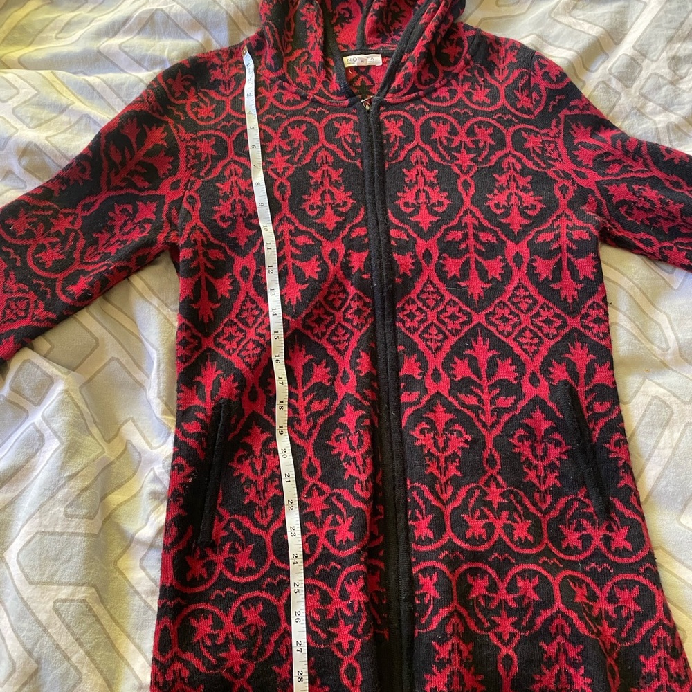 Novice 100% Alpaca Long Hooded Zip Front Cardigan
